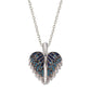 925 Silver Personalized Custom Angel Wings Name Necklace (Multicolor Stones)