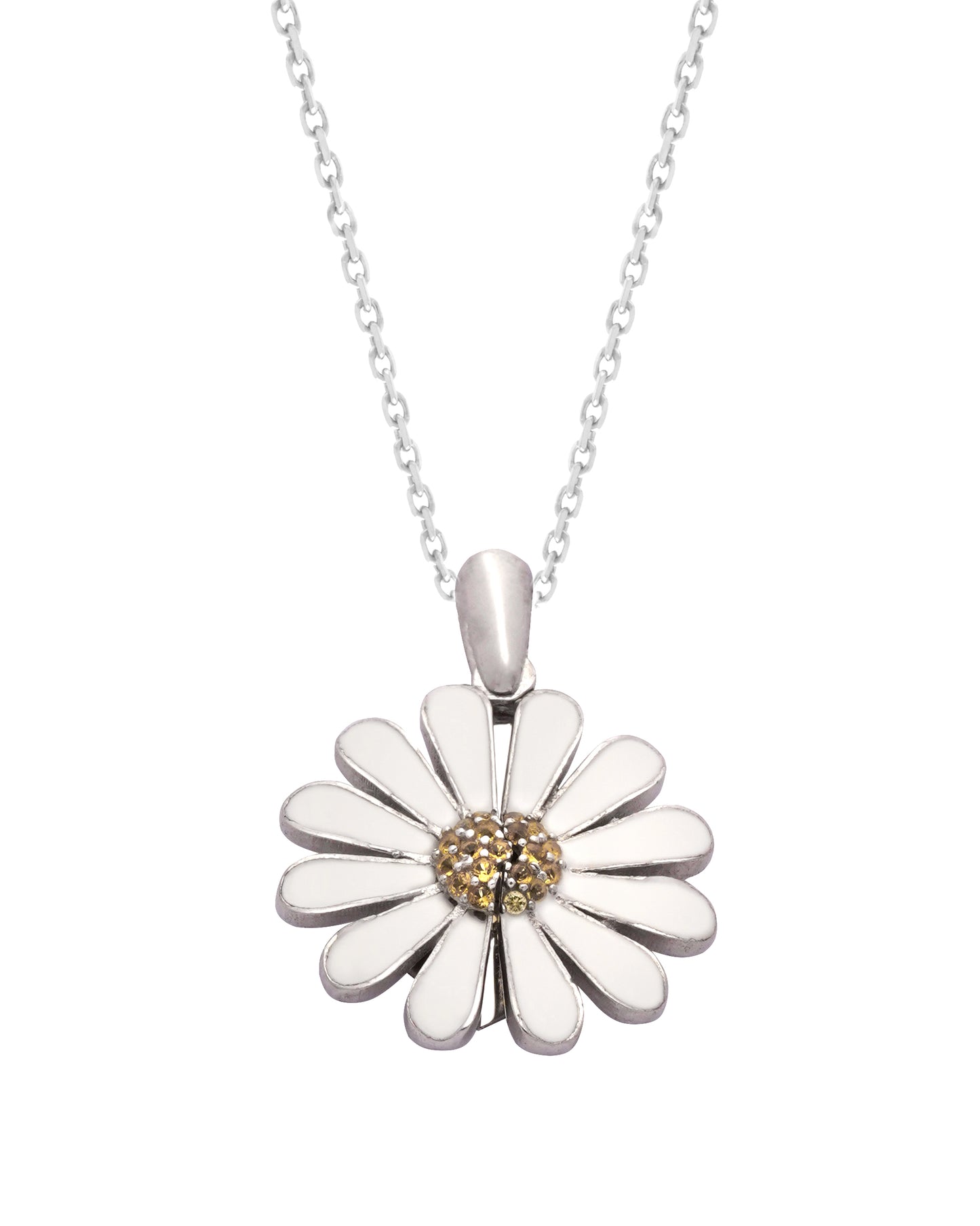 925 Silver Personalized Custom Flower Name Necklace (Silver)