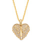 18K Pure Gold Personalized Custom Angel Wings Name Necklace (White Stones)