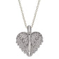 925 Silver Personalized Custom Angel Wings Name Necklace (White Stones)