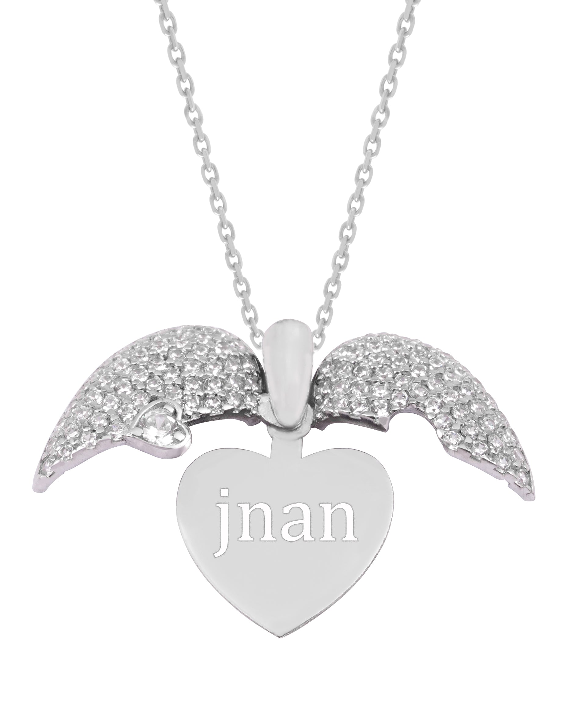 925 Silver Personalized Custom Heart Name Necklace (Silver) - Leona Jewelry