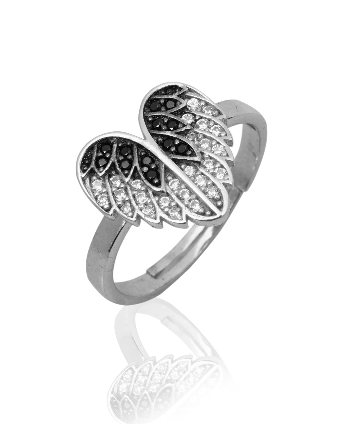 925 Silver Love Angel Wings Ring (Silver)