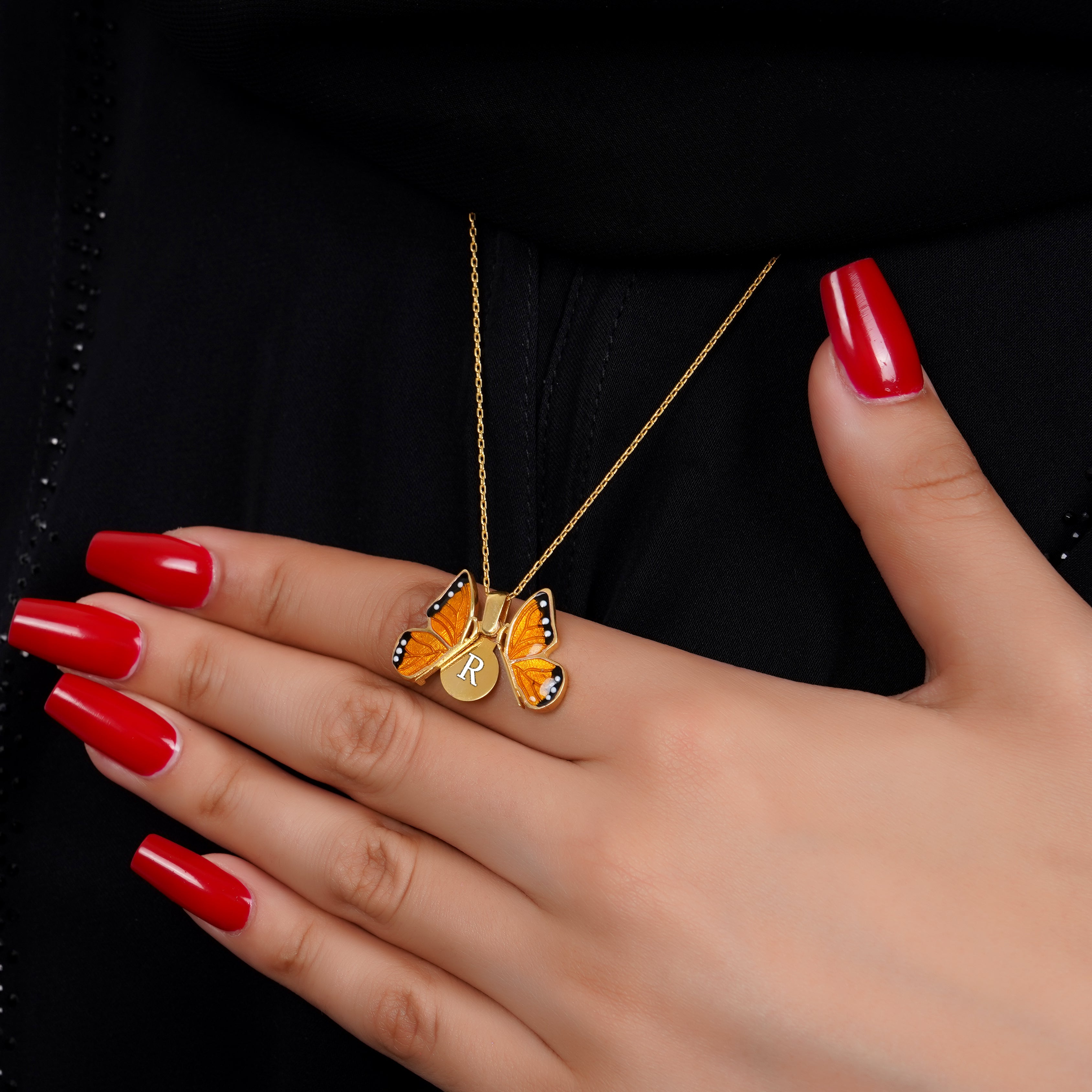 925 Silver Personalized Custom Colorful Butterfly Name Necklace - Leona Jewelry