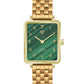 Elegance Watch Green Malachite Gold Plated