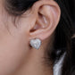 925 Silver Love Heart Earrings (Silver)