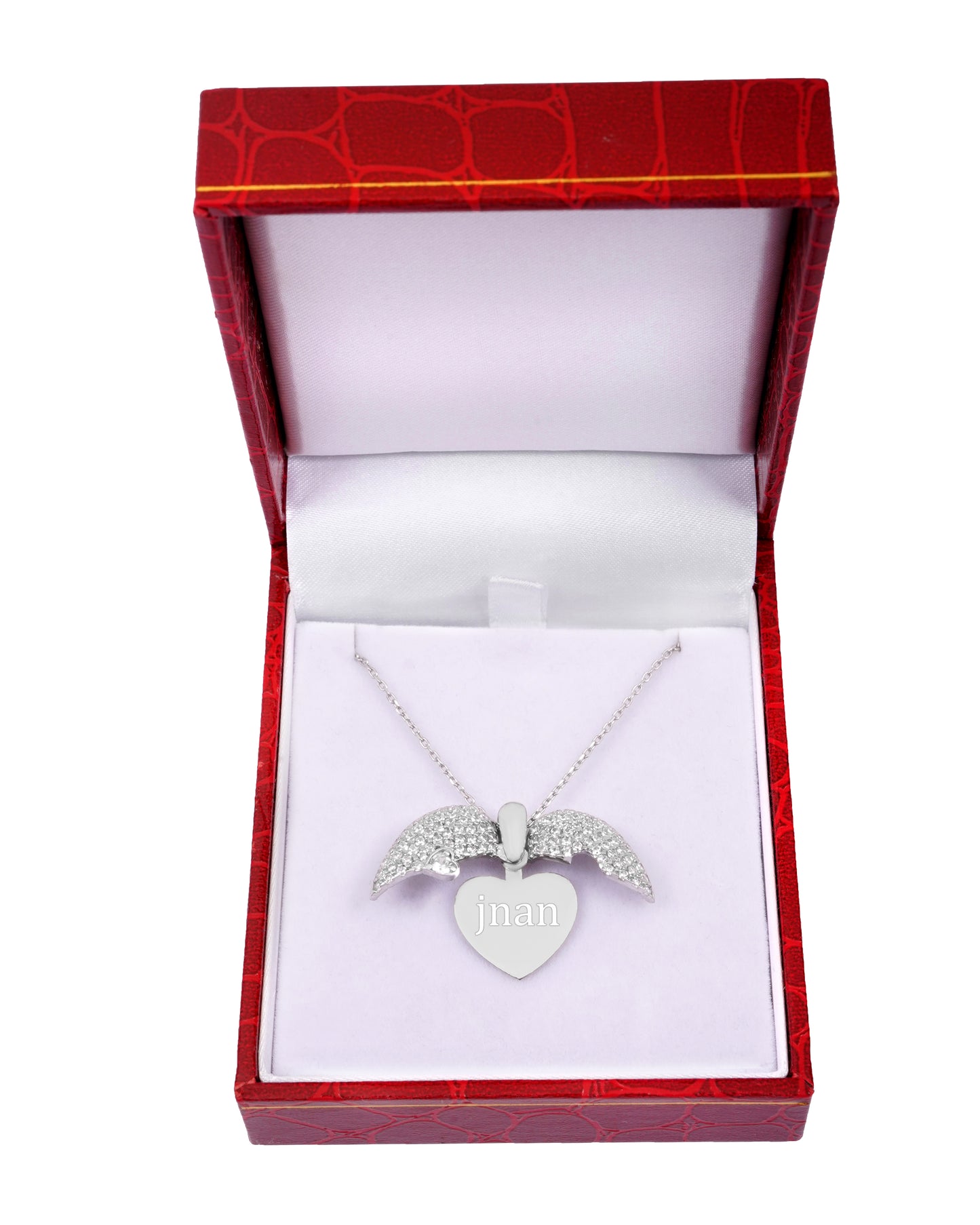 925 Silver Personalized Custom Heart Name Necklace (Silver)