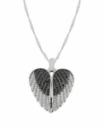 925 Silver Personalized Custom Big Angel Wings Name Necklace