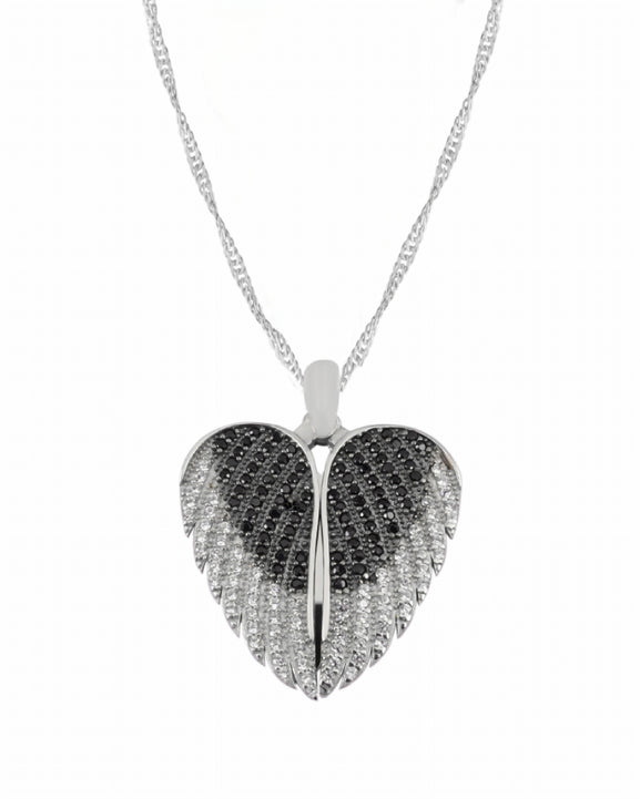 925 Silver Personalized Custom Big Angel Wings Name Necklace