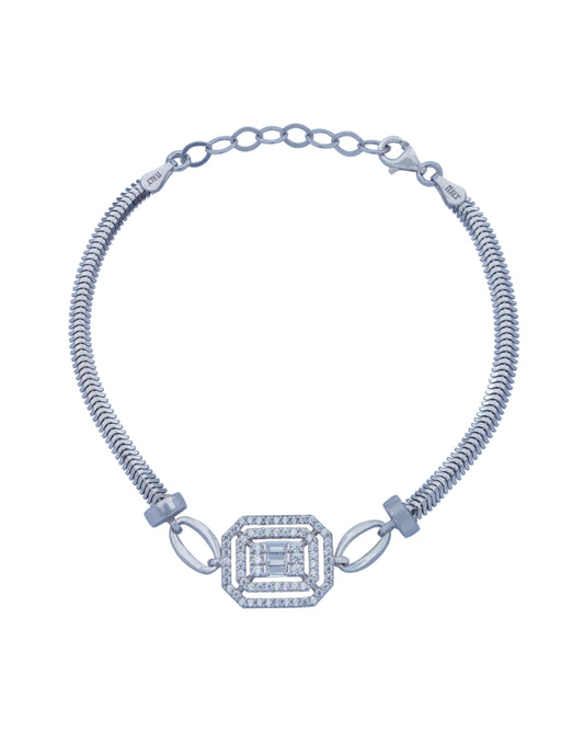 925 Silver Octagon Bracelet (Silver)