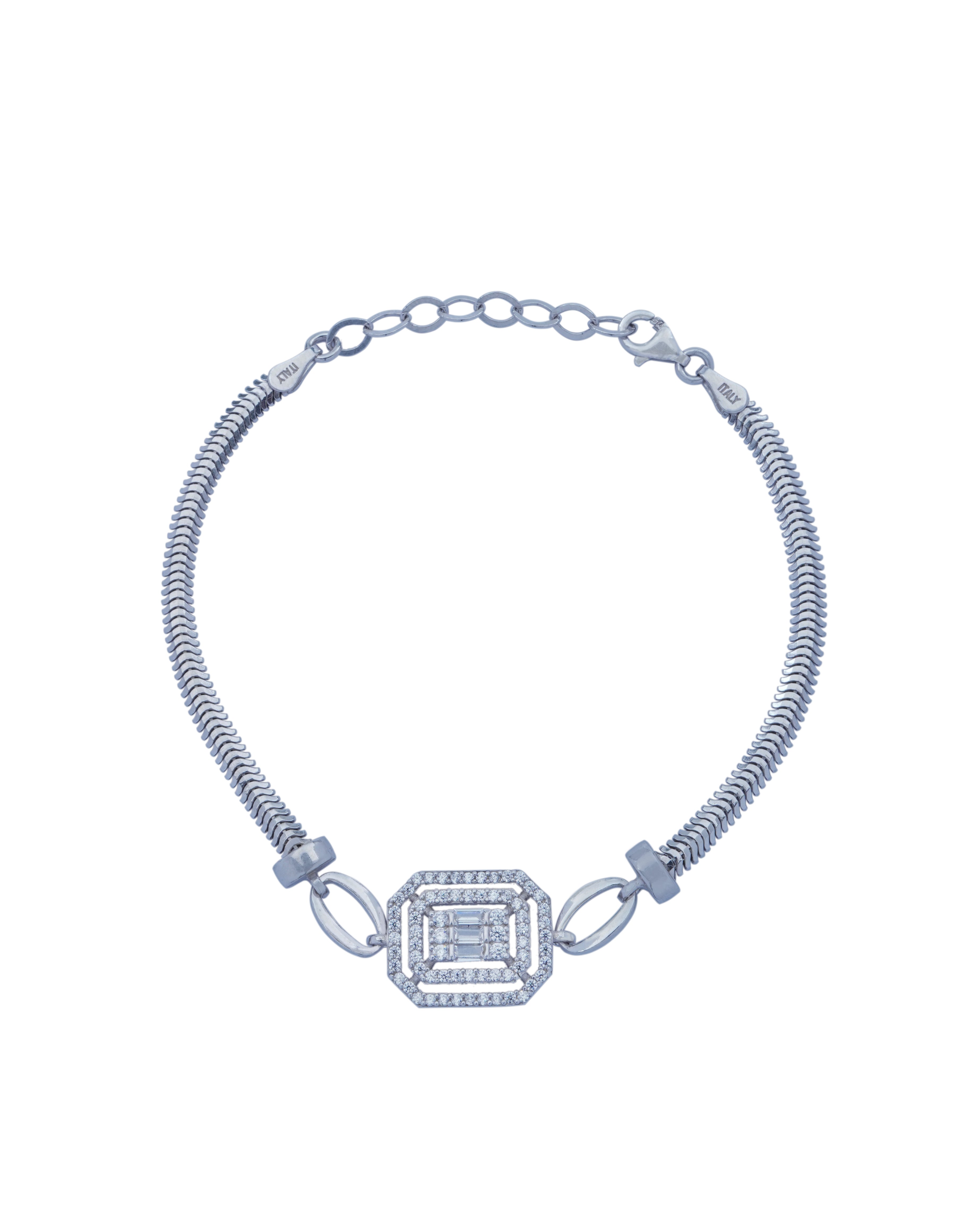 925 Silver Octagon Jewelry Set (Silver) - Leona Jewelry