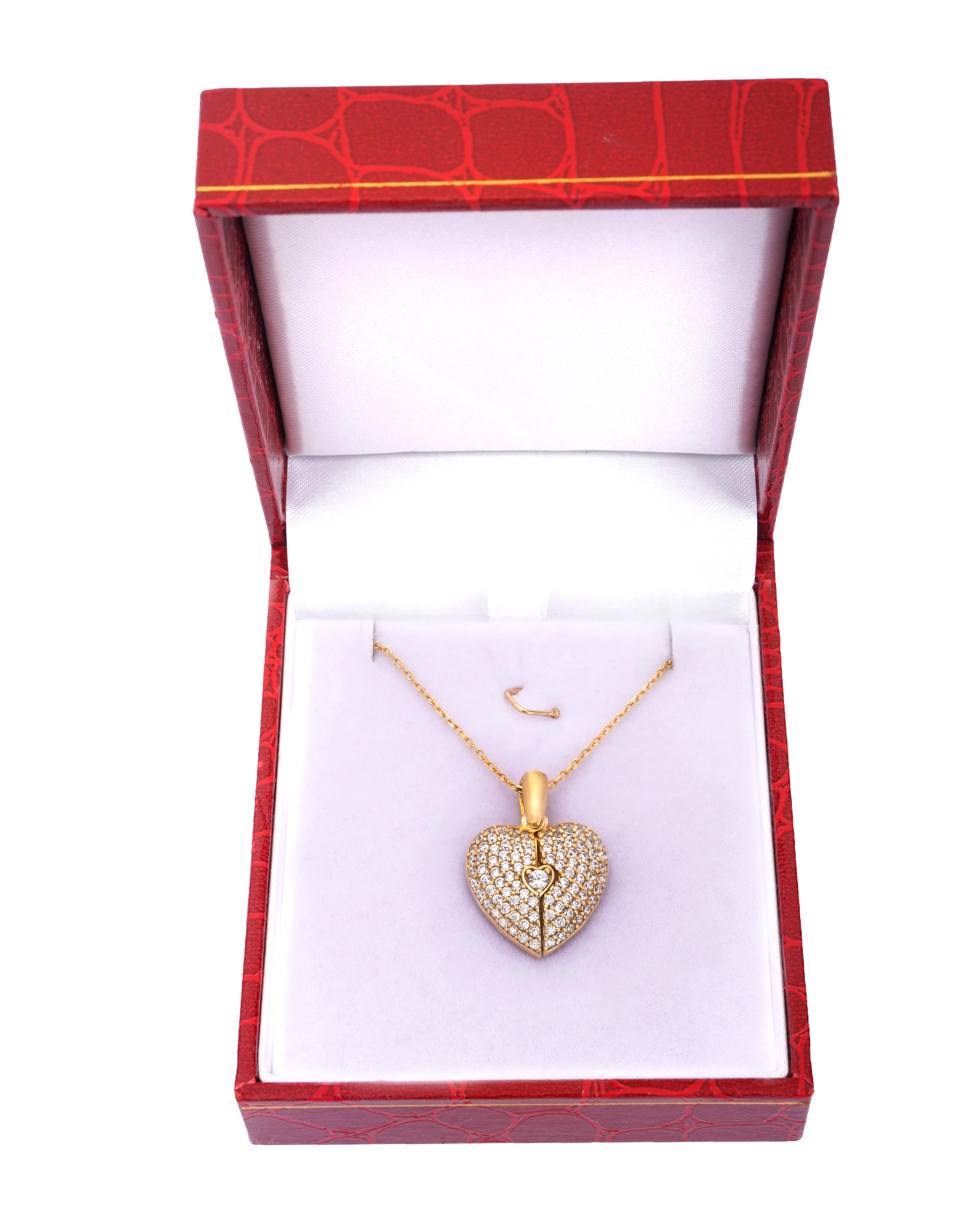 925 Silver Personalized Custom Golden Heart Name Necklace - Leona Jewelry