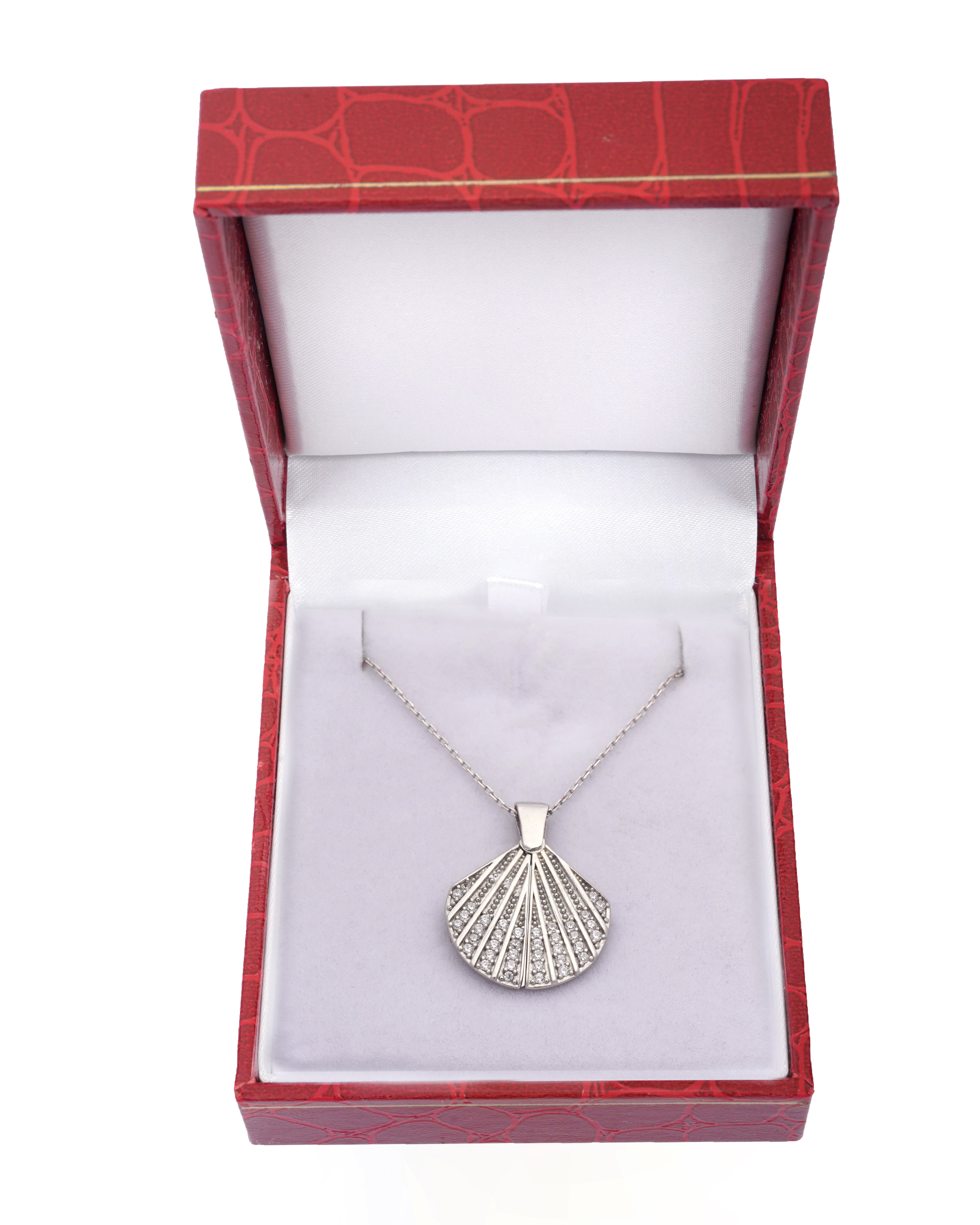 925 Silver Personalized Custom Shell Name Necklace (Silver) - Leona Jewelry