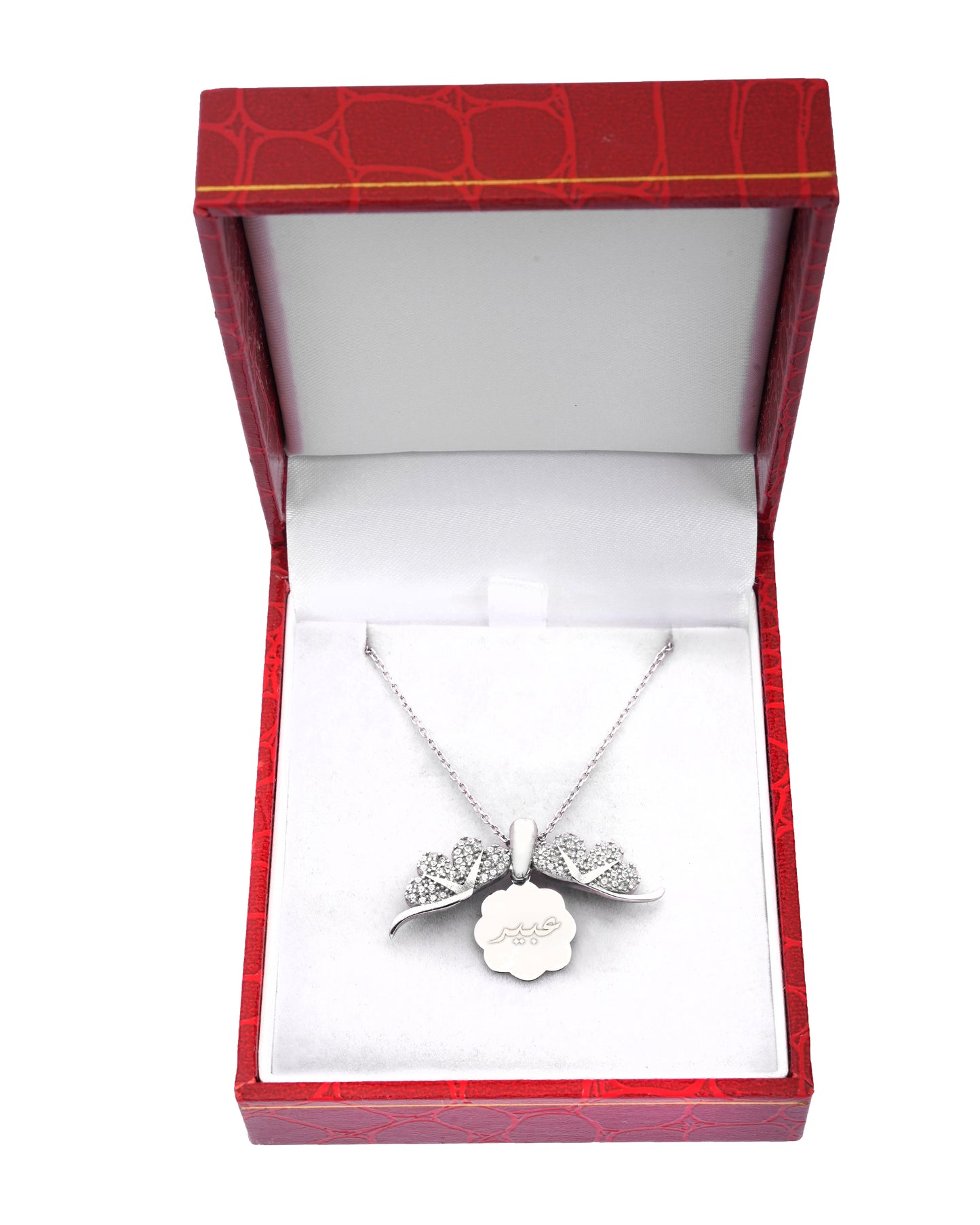 925 Silver Personalized Custom Clover Name Necklace (Silver)