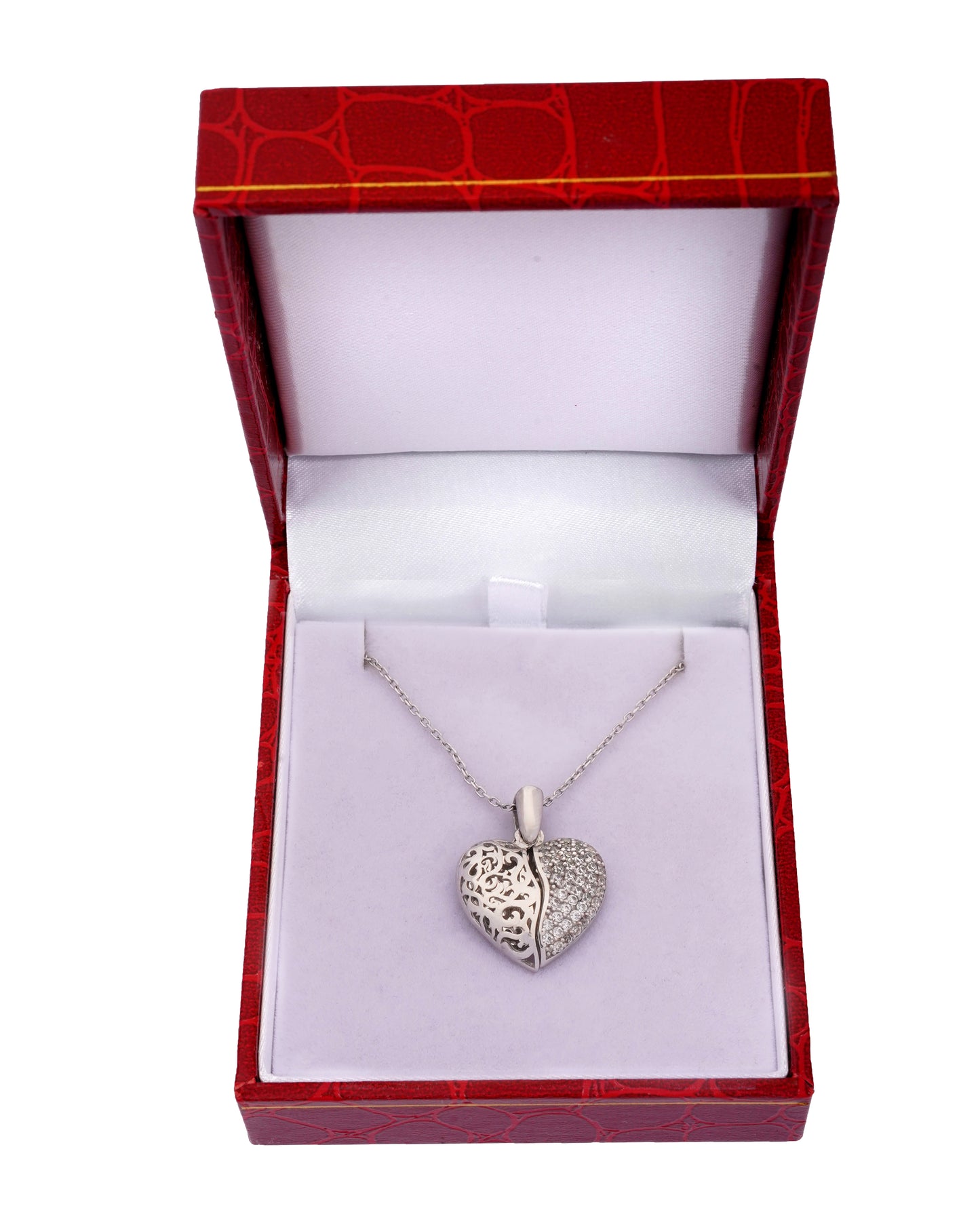 925 Silver Personalized Custom Heart Name Necklace (Silver)