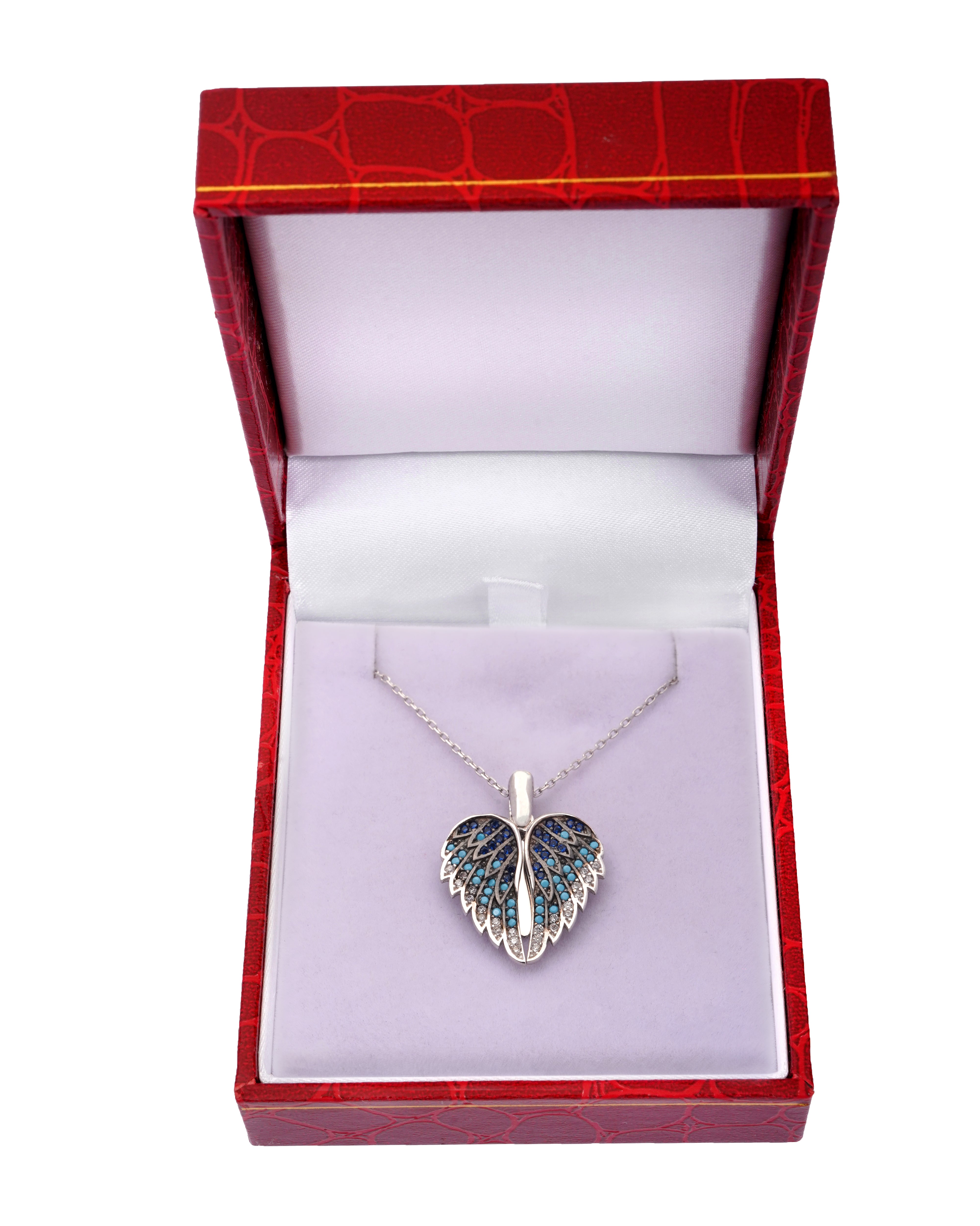 925 Silver Personalized Custom Angel Wings Name Necklace (Multicolor Stones) - Leona Jewelry