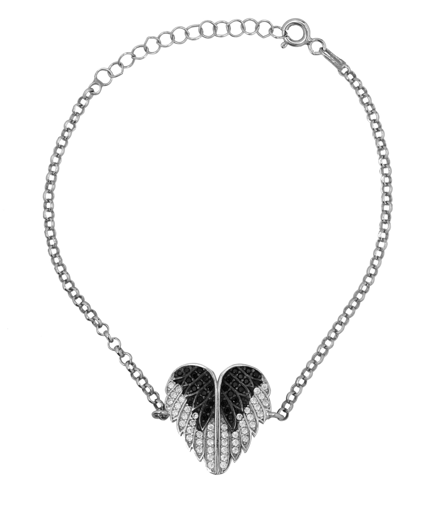 925 Silver Personalized Custom Love Angel Wings Jewelry Set (Silver)