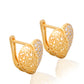 925 Silver Golden Heart Earrings