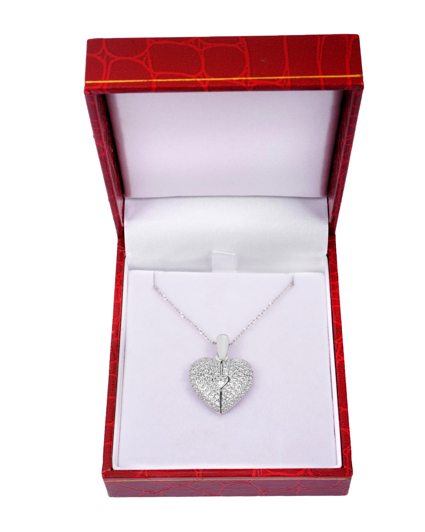 925 Silver Personalized Custom Heart Name Necklace (Silver)