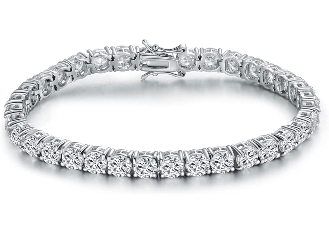 925 Silver Tennis Bracelet (Silver)