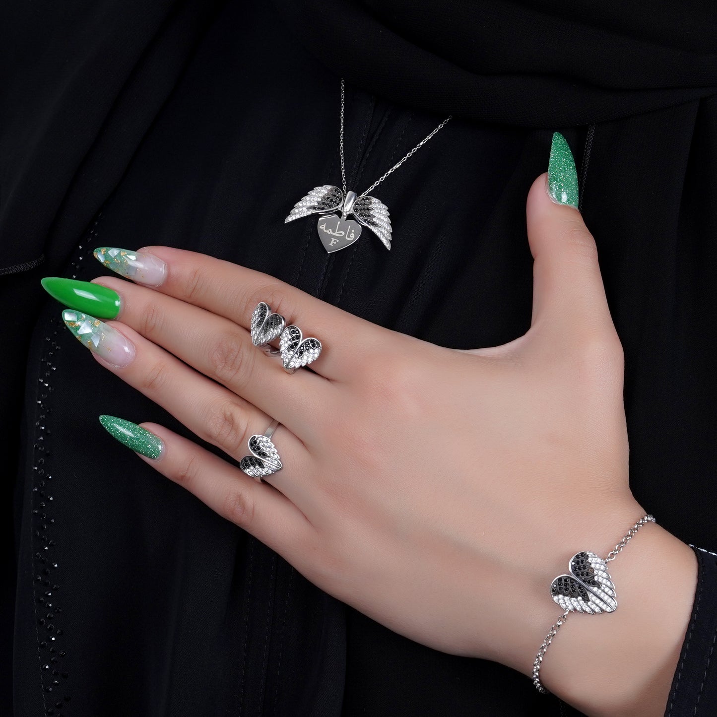 925 Silver Love Angel Wings Ring (Silver)