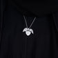 925 Silver Personalized Custom Love Heart Jewelry Set (Silver)