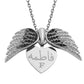 925 Silver Personalized Custom Love Angel Wings Jewelry Set (Silver)