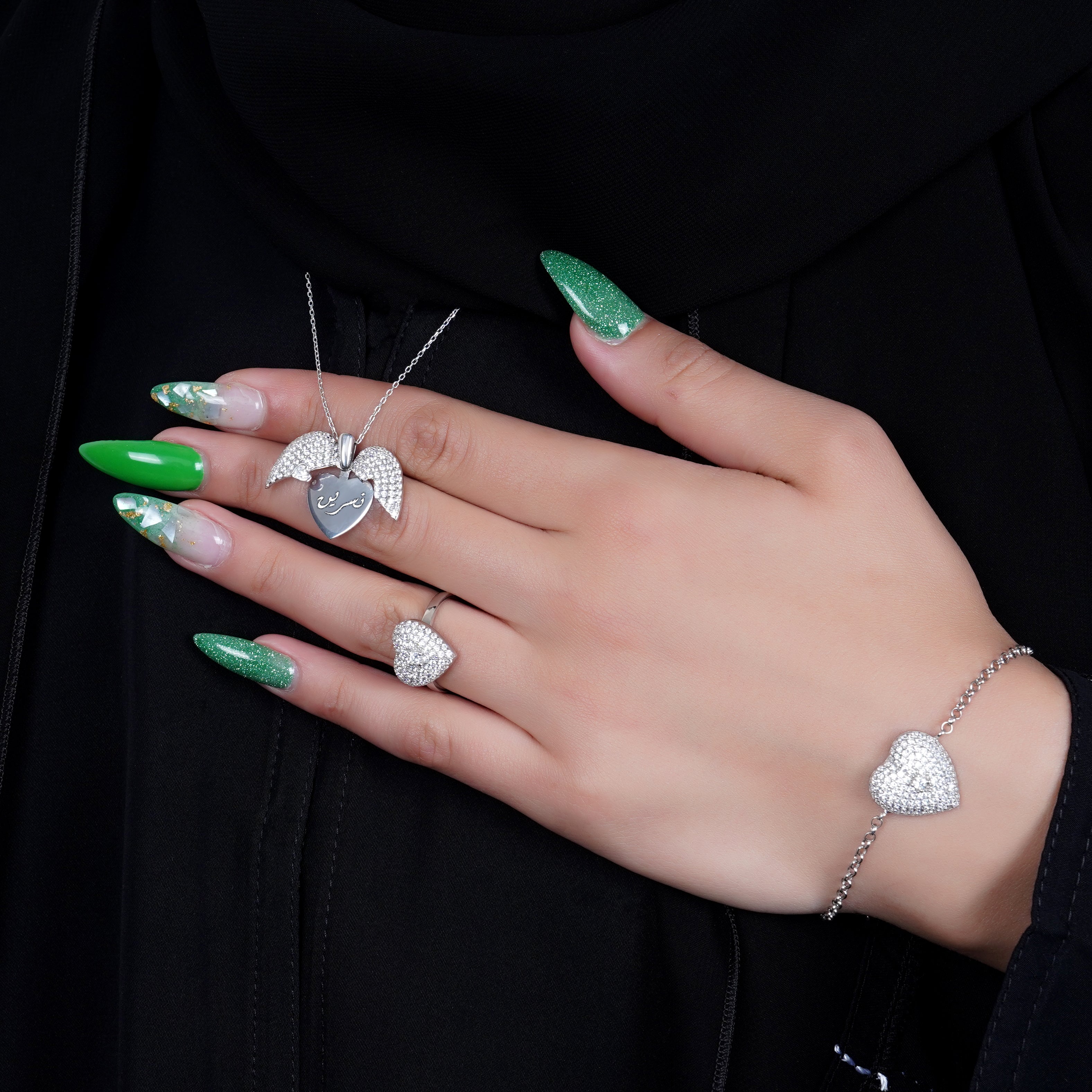 925 Silver Love Heart Bracelet (Silver) - Leona Jewelry