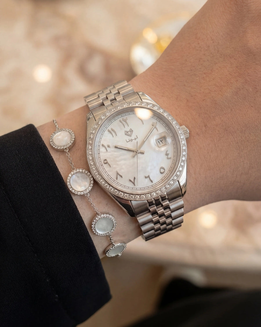 Perla White + Fine 925 Silver Bracelet