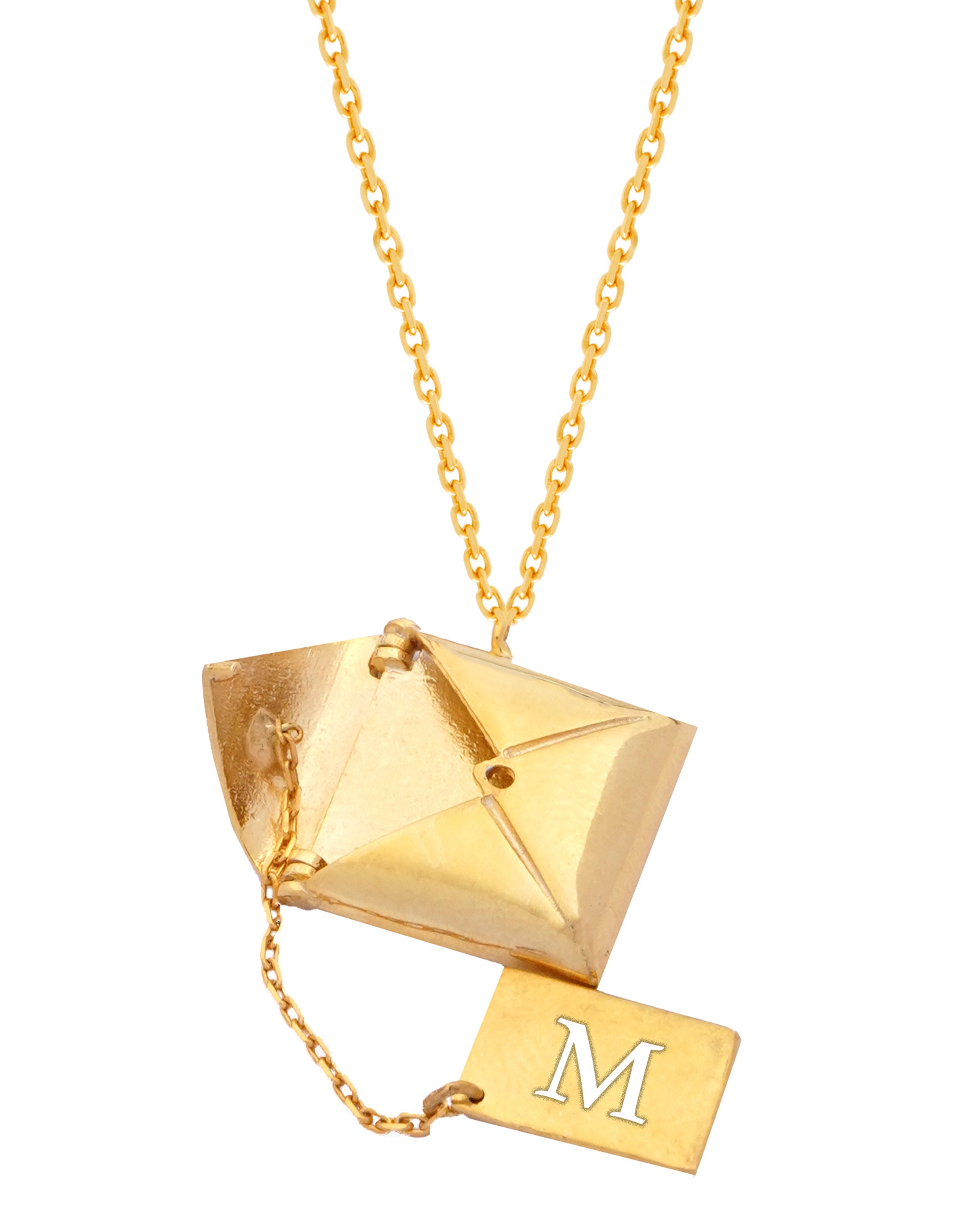 925 Silver Personalized Custom Envelope Letter Name Necklace - Leona Jewelry