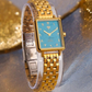 Elegance Watch Blue Turquoise Gold Plated