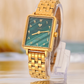 Elegance Watch Green Malachite Gold Plated