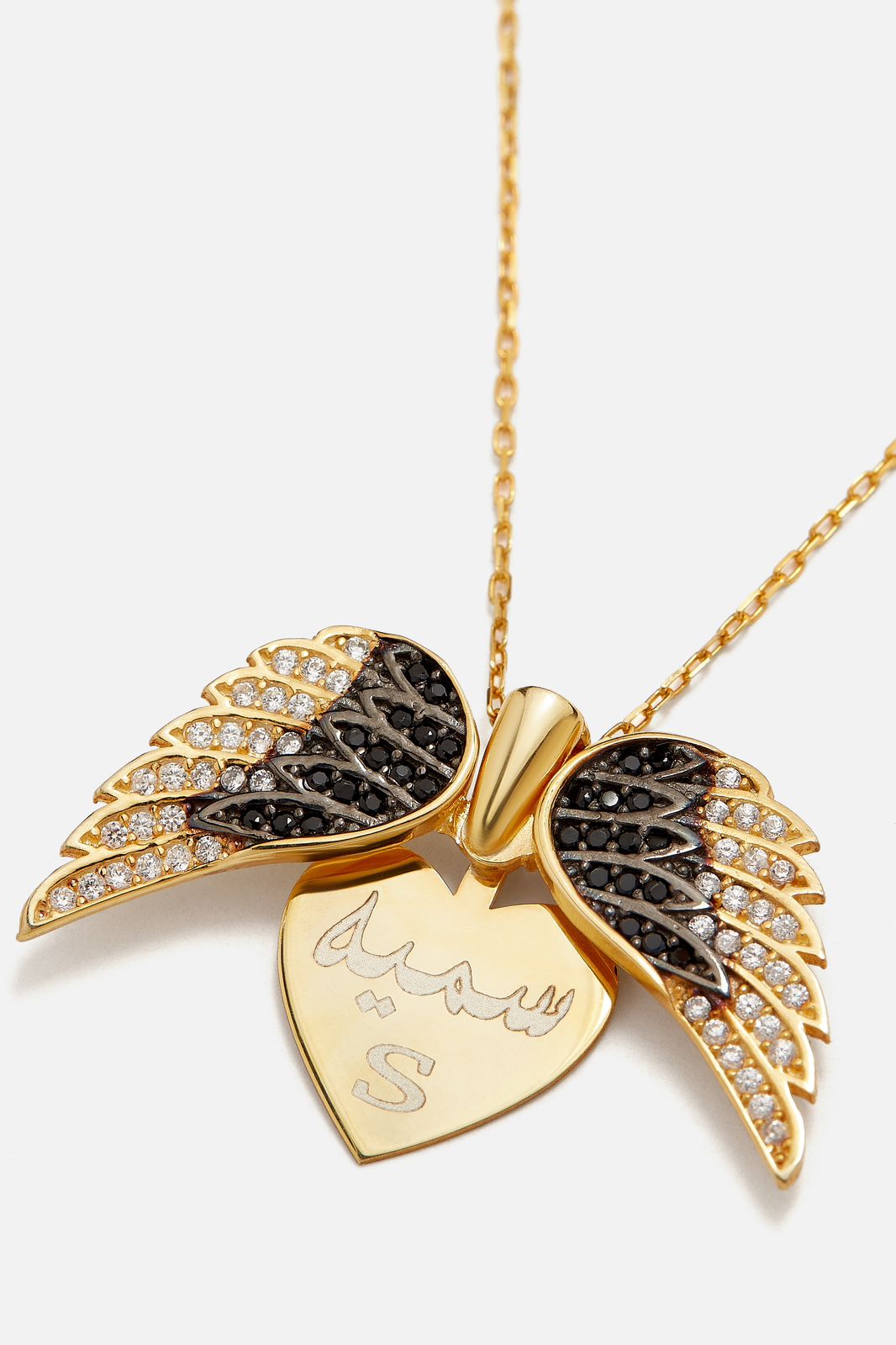 925 Silver Personalized Custom Angel Wings Name Necklace - Leona Jewelry