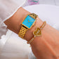 Elegance Watch Blue Turquoise Gold Plated