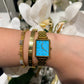 Elegance Watch Blue Turquoise Gold Plated