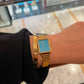 Elegance Watch Blue Turquoise Gold Plated