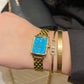 Elegance Watch Blue Turquoise Gold Plated