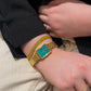 Elegance Watch Green Malachite Gold Plated