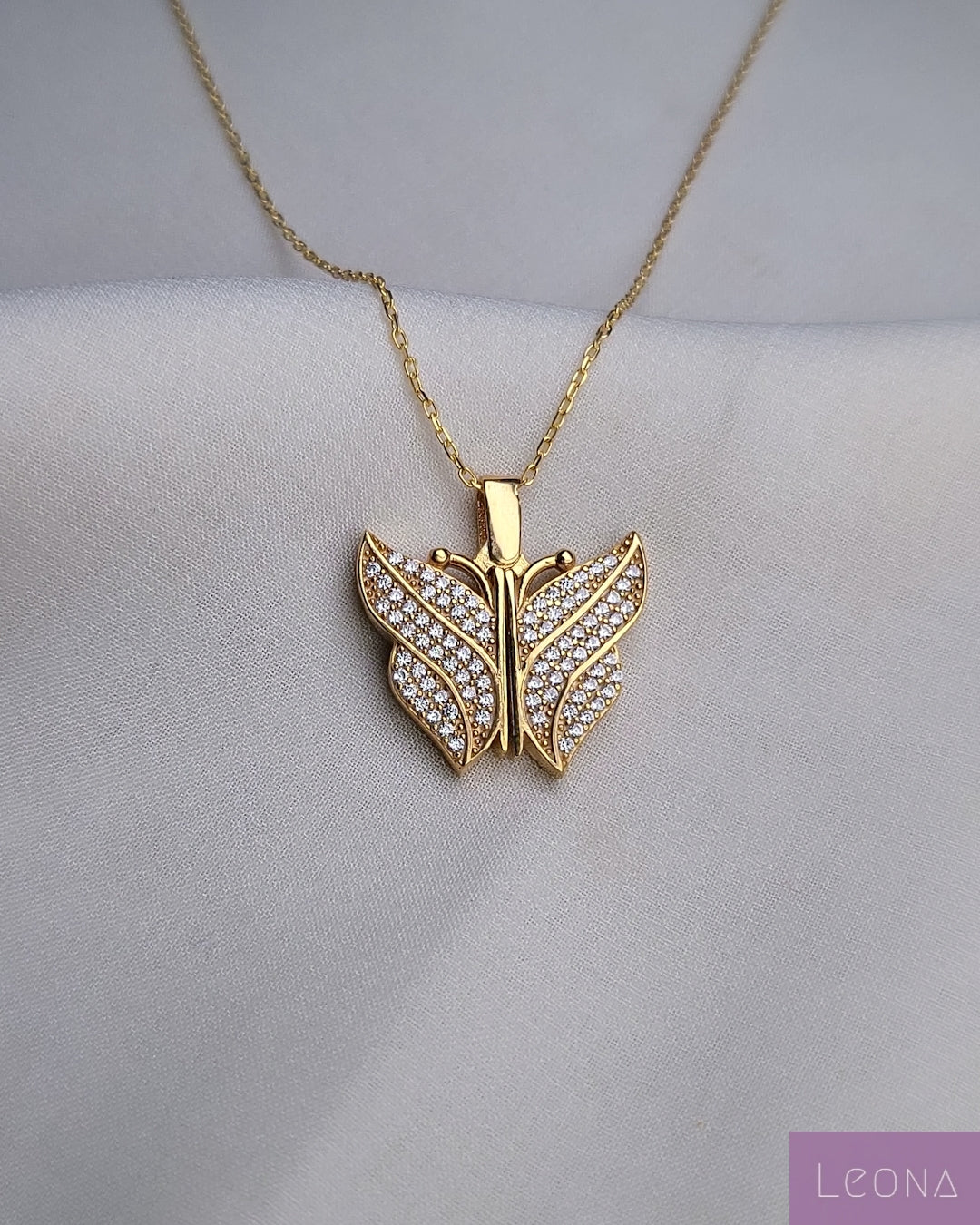 925 Silver Personalized Custom Butterfly Name Necklace - Leona Jewelry