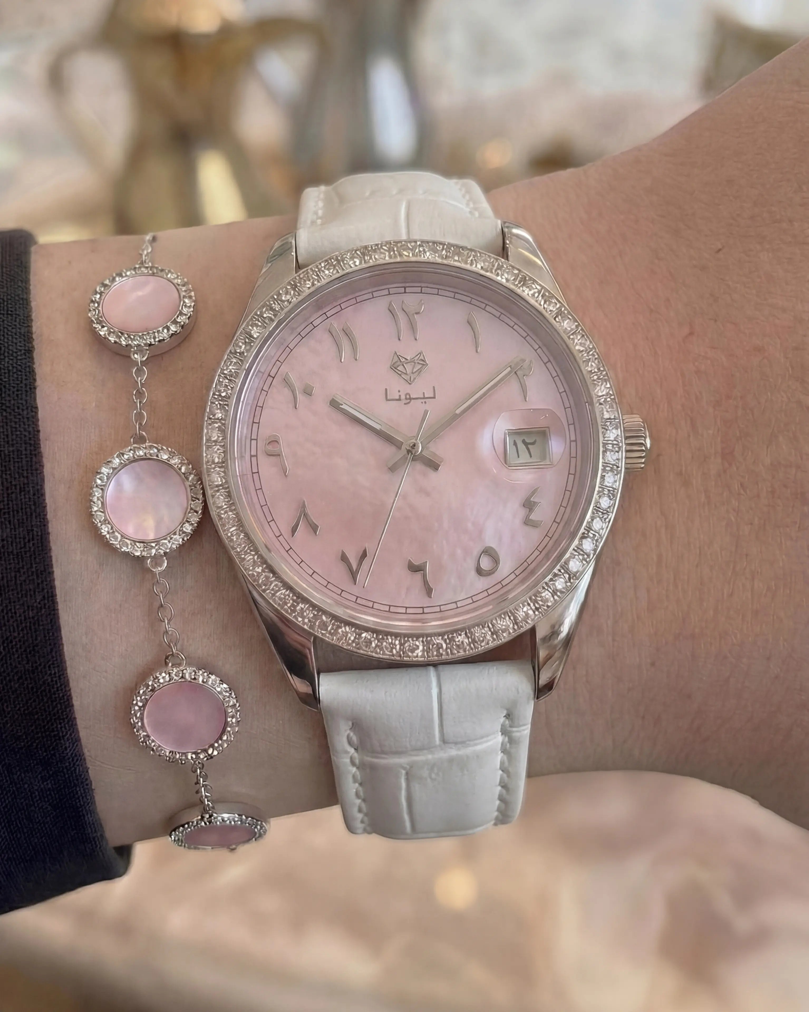 سير إضافي جلد طبيعي ابيض لساعة بيرلا