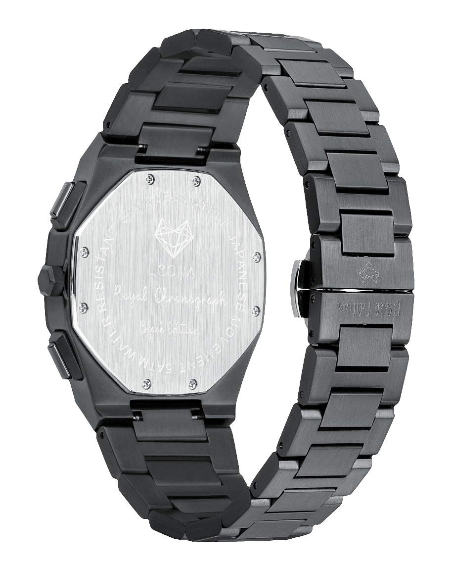 رويال كرونوجراف بلاك إيديشين فضي - المجموعة الحصرية