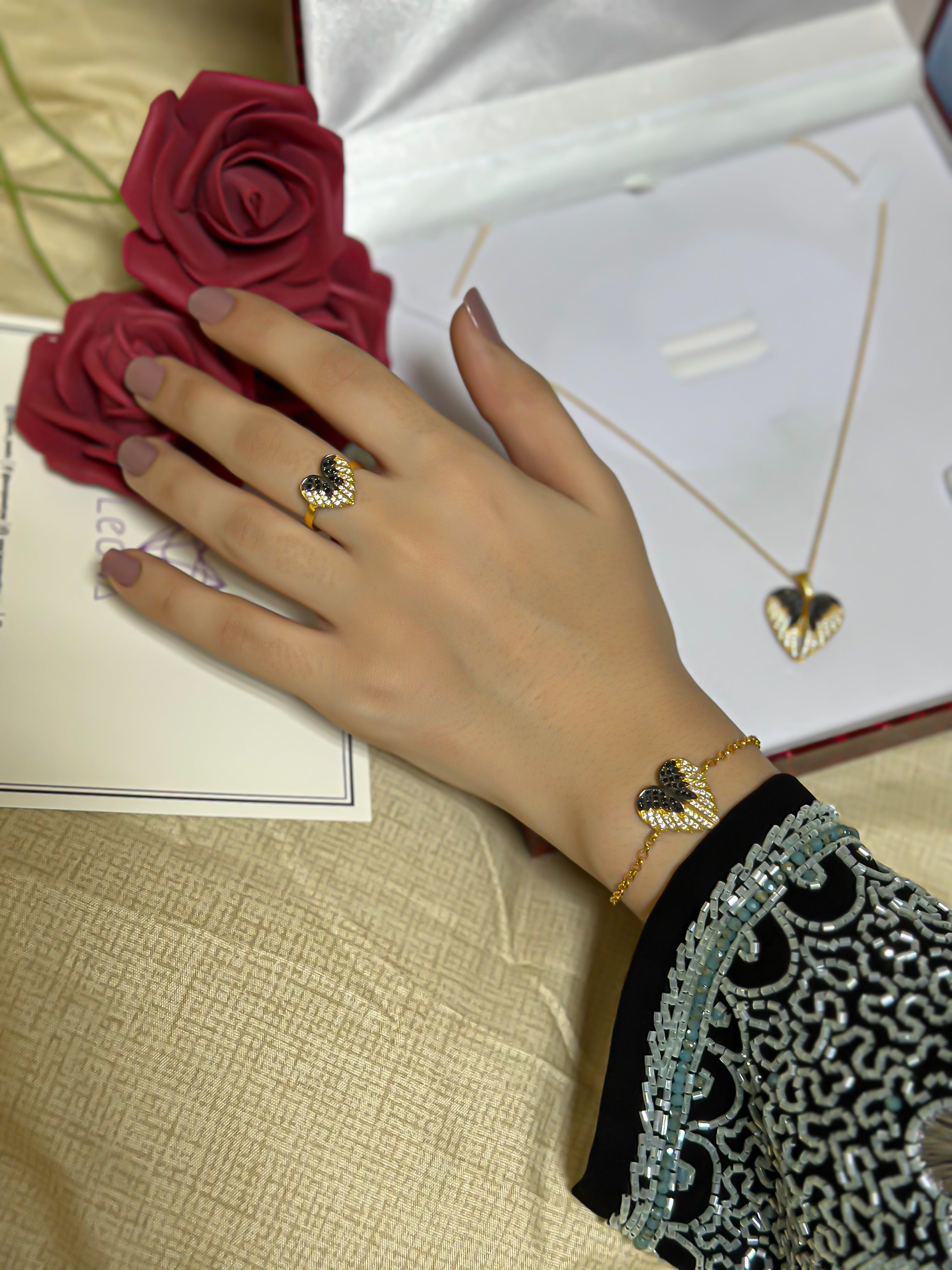 925 Silver Personalized Custom Love Angel Wings Name Jewelry Set - Leona Jewelry