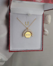 925 Silver Personalized Custom Rotating Coin Name Necklace