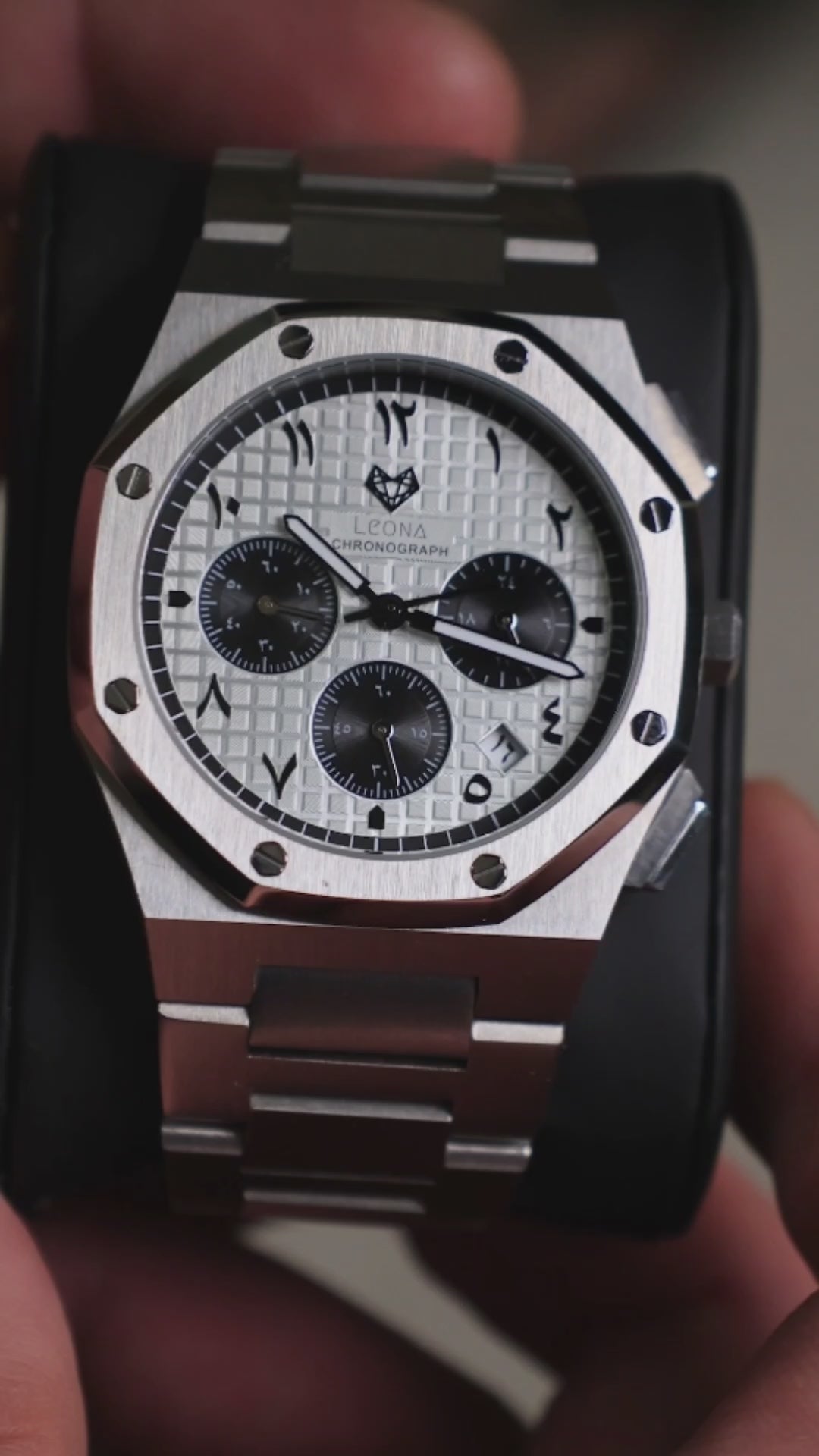 Royal Chronograph Panda - 40mm / Arabic Dial / Full 316L Steel / Japan