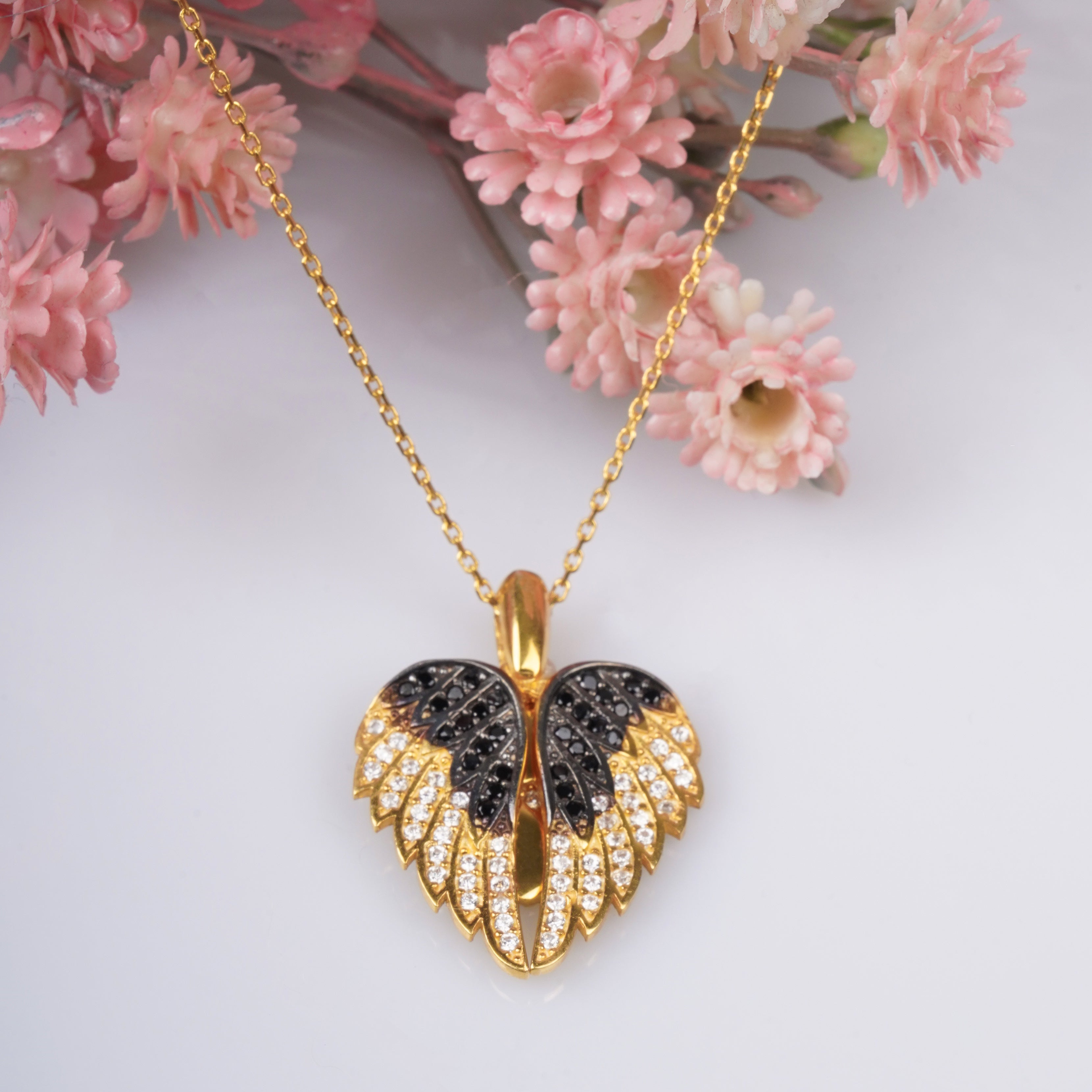 925 Silver Angel Wings of Love Necklace - Leona Jewelry