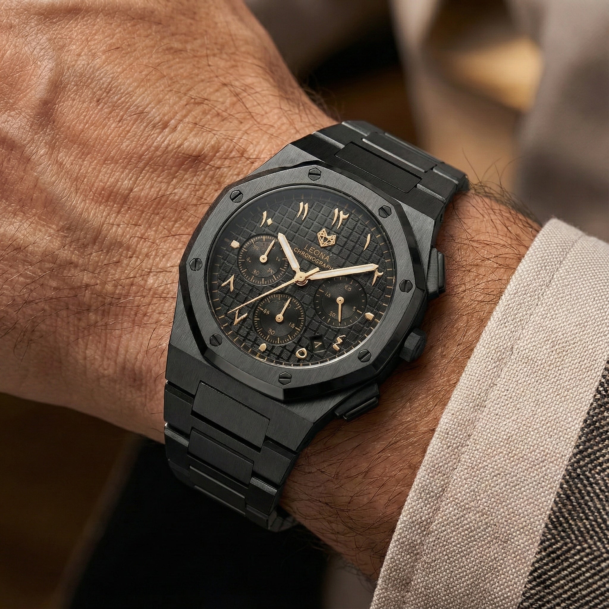 رويال كرونوجراف بلاك إيديشين ذهبي – المجموعة الحصرية