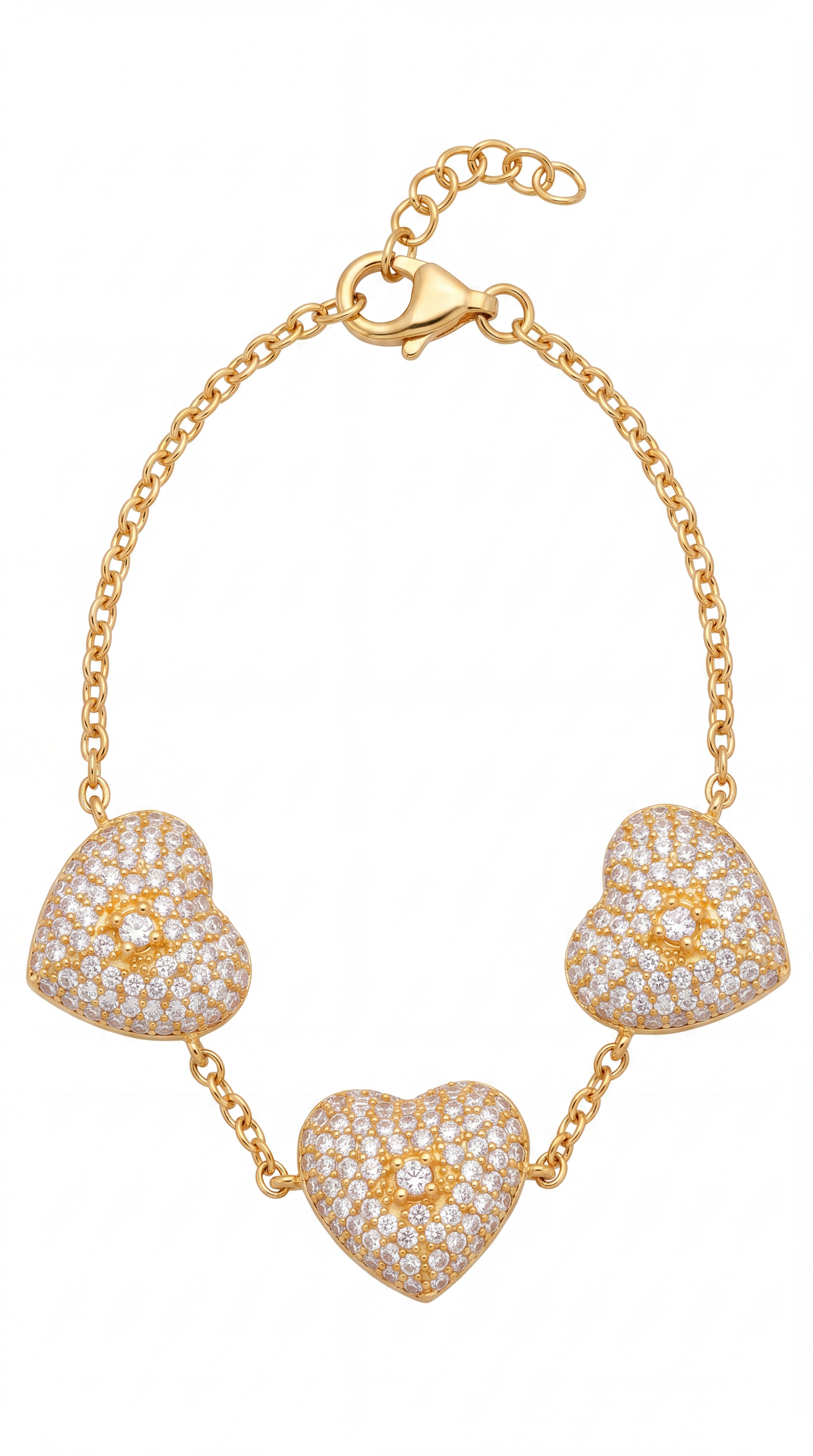 925 Silver Golden Heart