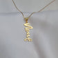 18K Gold Personalized Custom Vertical Style Name Necklace