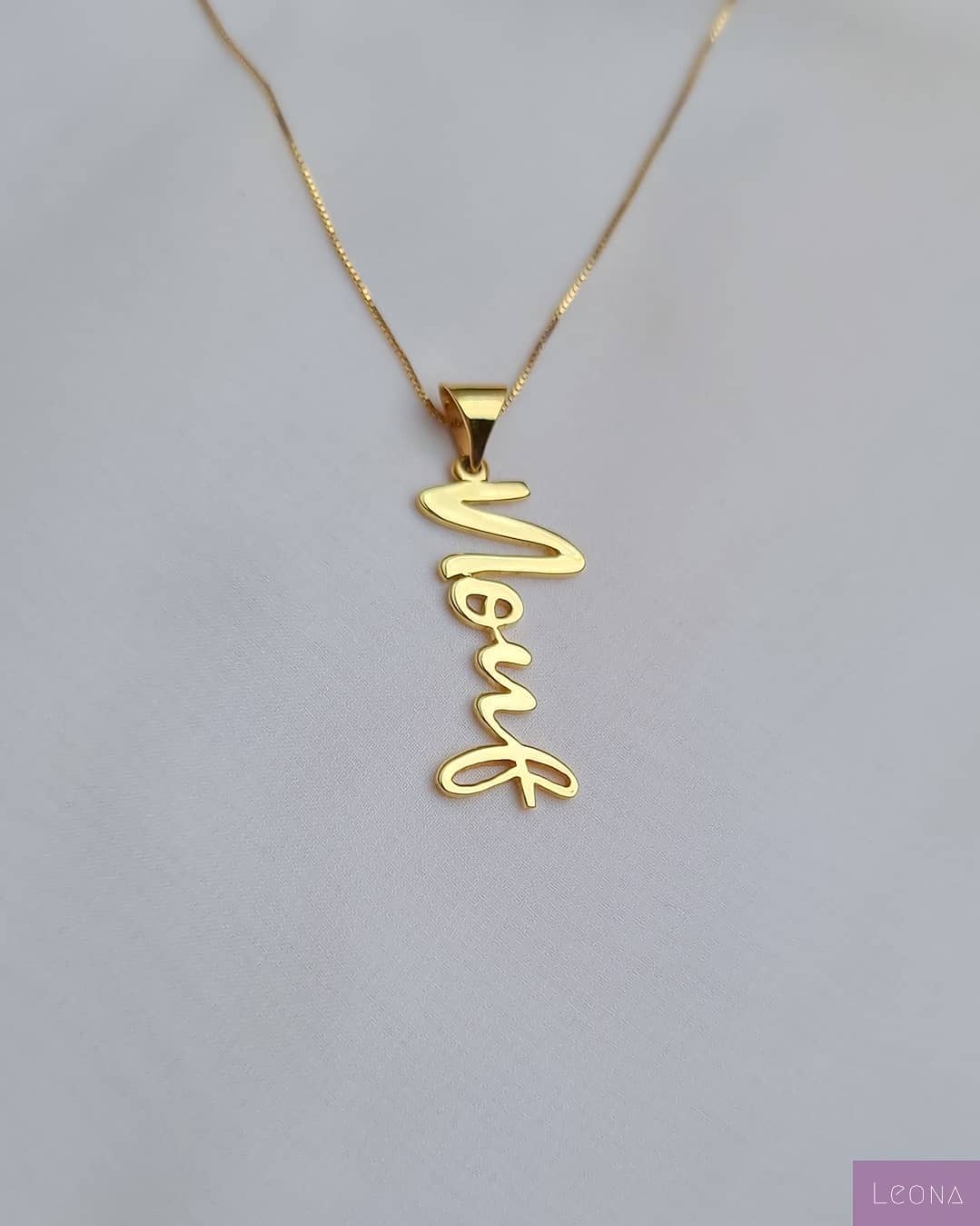 925 Silver Personalized Custom Vertical Style Name Necklace