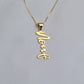 18K Gold Personalized Custom Vertical Style Name Necklace