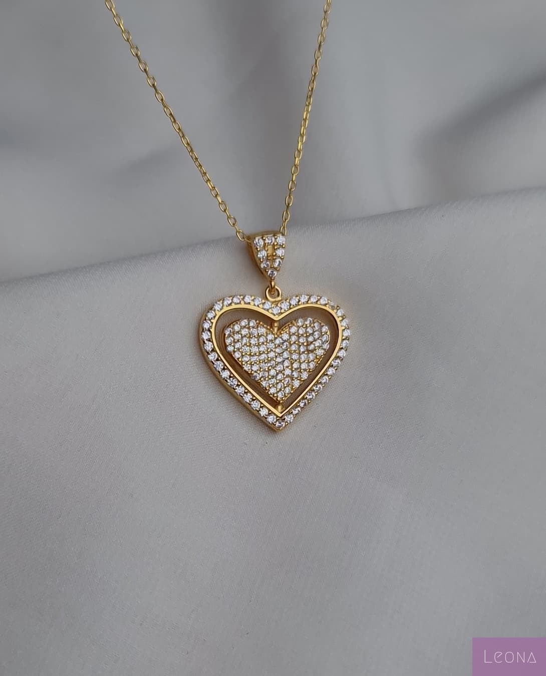 925 Silver Personalized Custom Rotating Heart Name Necklace